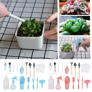 

16pcs/set Succulent Planting Tool Combination Set Flowering Mini Potted Plants Gardening Tool Kit J99Store