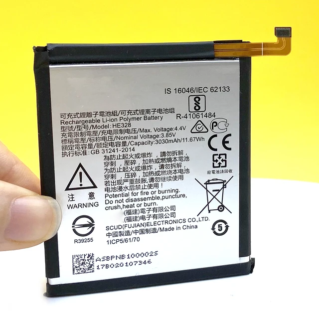 Batteria Ricambio Per Nokia 8 - Modello HE328, Compatibile Con TA-1004/1012/1052, Con Toolkit - Foto 5