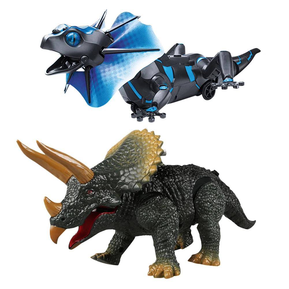 IR Remote Control Smart Toys Waking Lizard Triceratops Electric Toy for Kids 