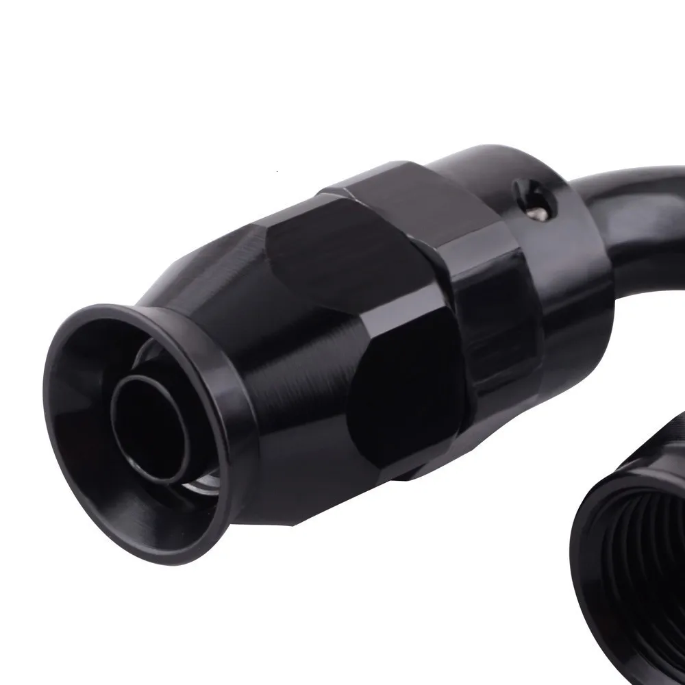 AN6 180 градусов PTFE шланг фитинг адаптер к гнезду адаптер PTFE многоразовый Поворотный Масляный шланг концевой разъем Черный