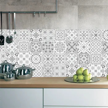 

PVC Self Adhesive Tile Sticker For Kitchen Bathroom Wall Decoration Mural Various Style DIY Decor Art Wallpaper Waterproof Decal