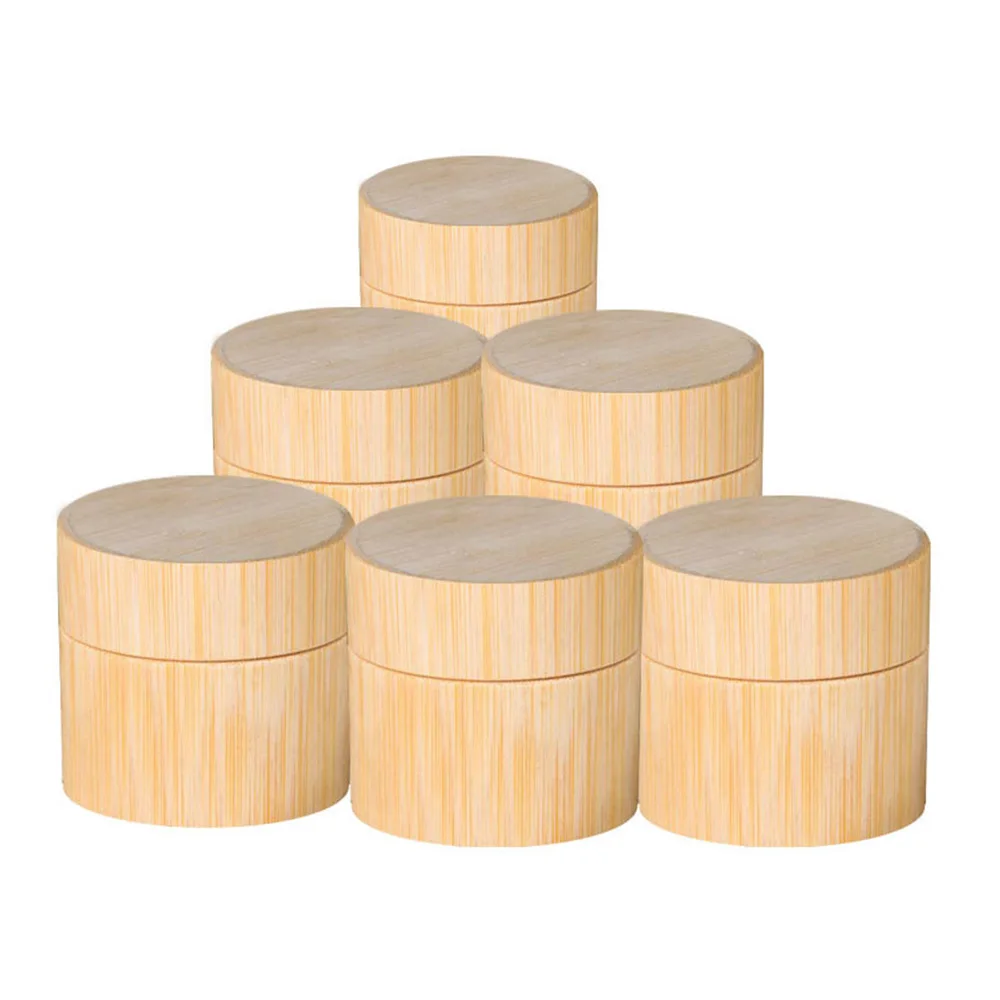 Natural Bamboo Refillable Bottle Cosmetics Jar Box Makeup Cream Storage Pot Container Portable Round 3G 5g 10g 15g New | Красота и