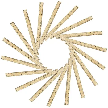 

AAY-60 Pcs Wooden Ruler, 2 Scale 30cm & 12Inch Student Ruler for School Office Wooden Measuring Ruler