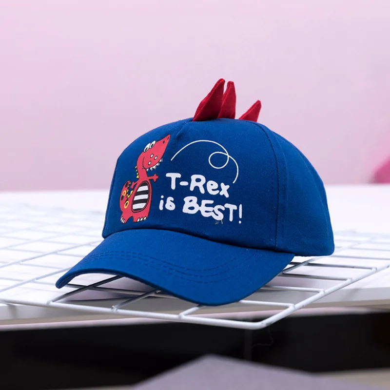 Детские Солнцезащитные кепки с принтом для мальчиков и девочек с изображением динозавра, Регулируемые защитные повседневные козырьки для детей