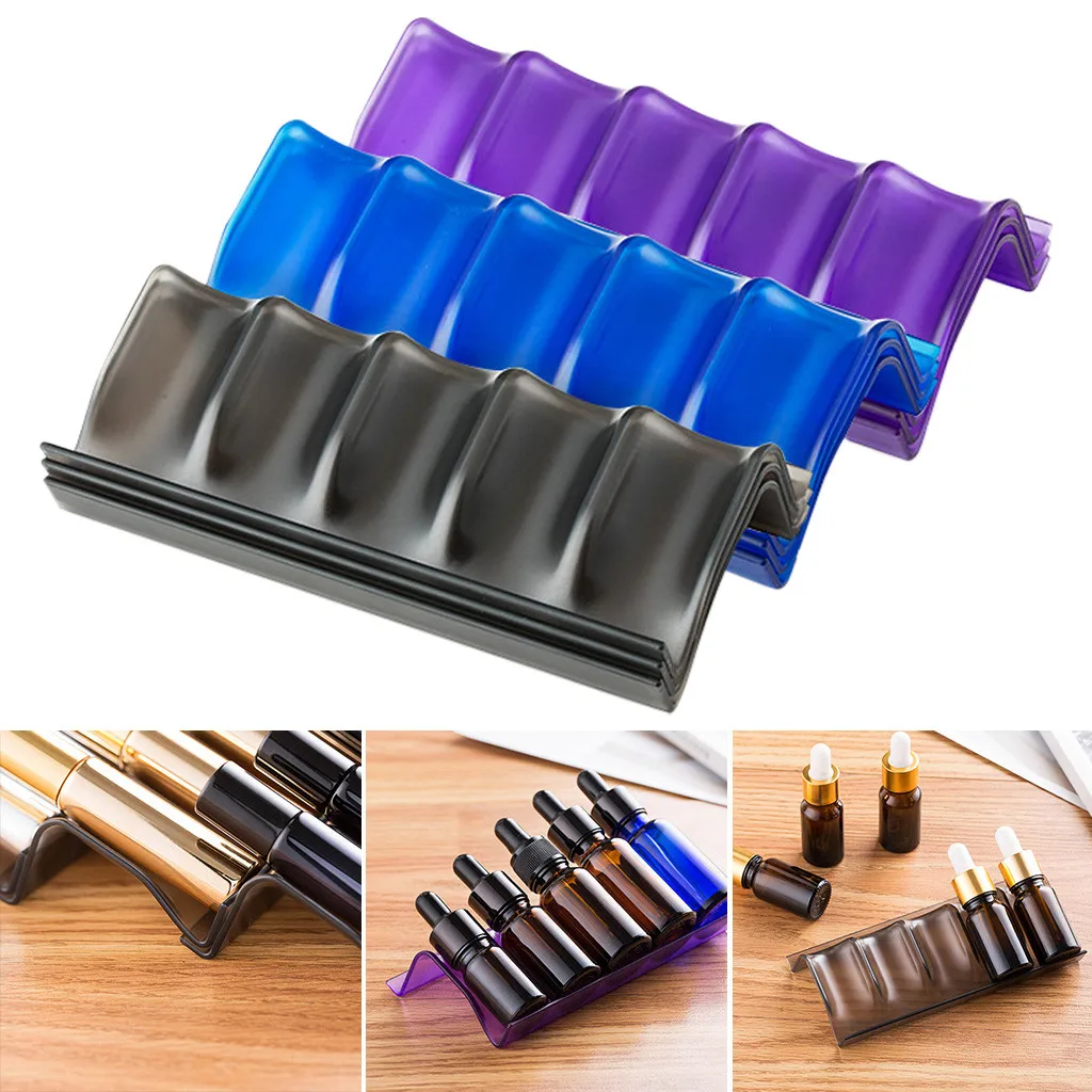 

Essential Oils Storage Holder Plastic Display Racks That Holds 5 Oil Bottles Travel Portable Carrying Holder Nail Polish Storage
