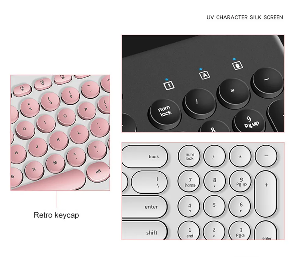 2,4G Беспроводная Бесшумная клавиатура и мышь Круглый Keycap клавиатура игровая мышь для Macbook lenovo Dell Asus hp ноутбук ПК компьютер