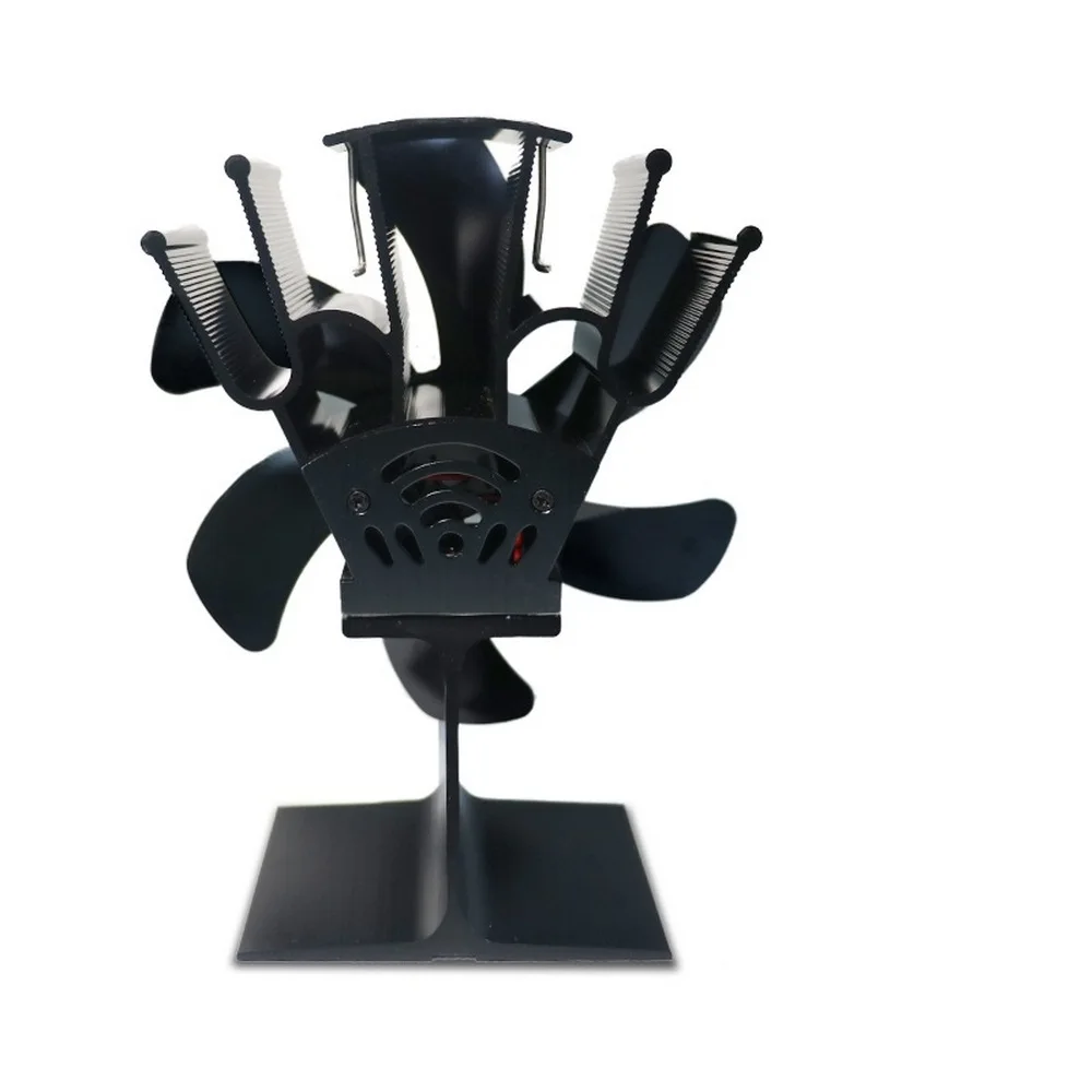 Black Fireplace 6 Blades Thermal Stove Fan Log Wood Burner Ecofan Quiet  Household Fireplace Fan Effi Efficient Heat Dissipation - AliExpress