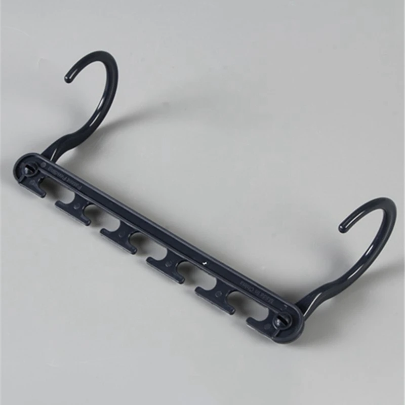 5pcs/pack Space Saving Metal Hangers With Hook Magic Clothes Closet Organizer Multifunctional Drying Rack Clothes Drying Rack - Цвет: BK