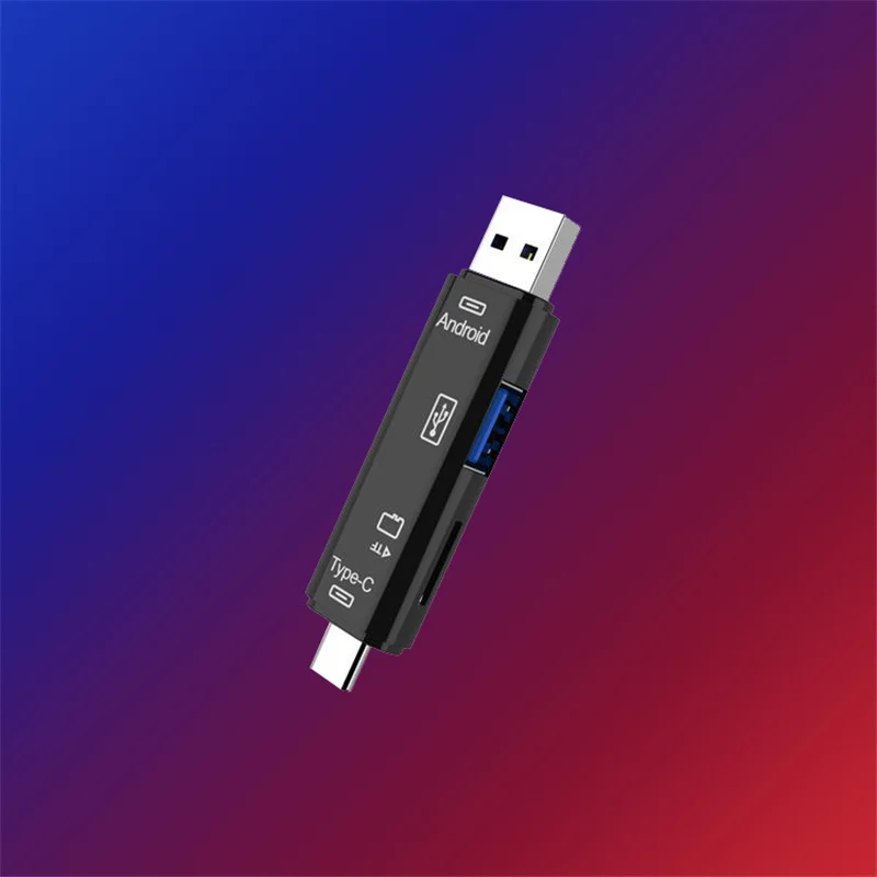 FFFAS черный все в одном многофункциональный Usb 2,0 Micro Usb TF защитный чехол тип-c OTG кардридер для компьютера мобильного телефона