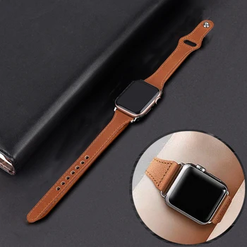 

Slim women strap For Apple watch band 38mm 42mm iWatch 5 band 44mm 40mm Leather loop pulseira watchband bracelet Apple watch 5 4