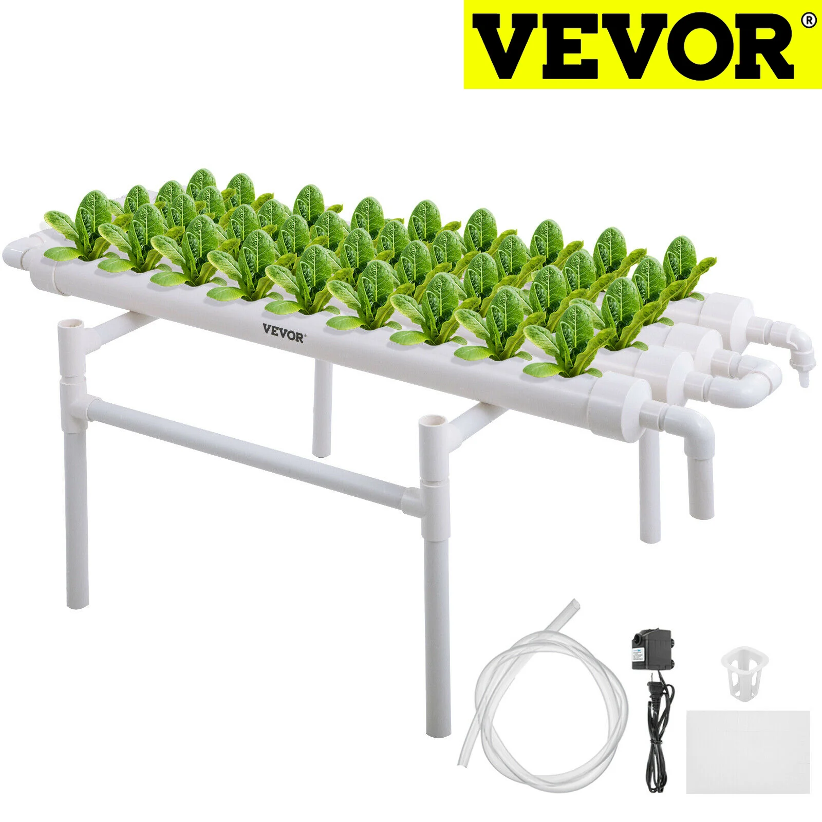 Sidasu Hydroponic Grow Kit 90 Sites 10 Pipes Hydroponic Planting Equipment Ebb and Flow Deep Water Culture Balcony Garden System Vegetable Tool Grow Kit 