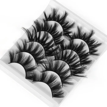 

5 Pairs 5D Mink Hair False Eyelashes Wispy Full Volume Natural Long Eyelash Handmade Fluffy Lashes Extension Makeup Tools