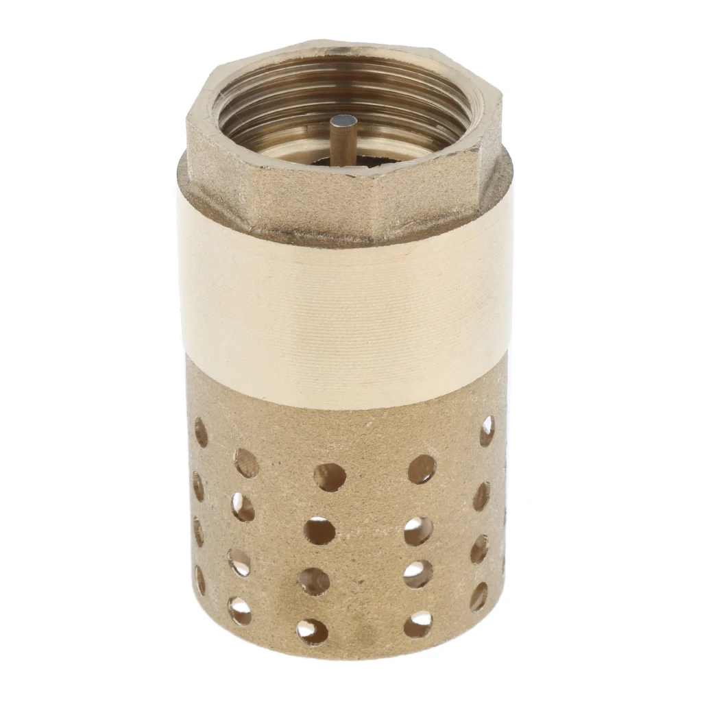 Brass Foot Valve Check Valve With Holes Strainer Filter DN25 1 Inch Installed at a pump or at the bottom of a pipe line