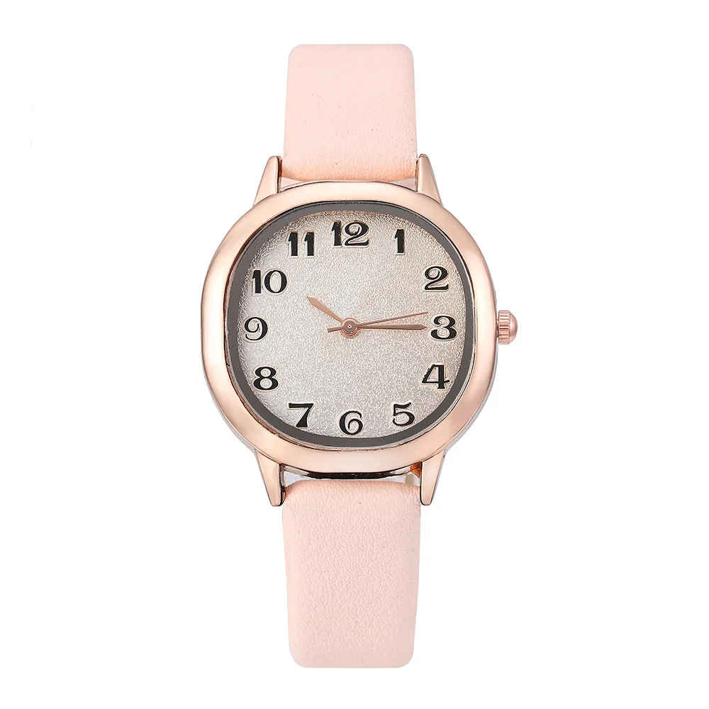 

Hot Sales Wish Women's Simple Alloy Shell, Hide Substance Covered Edge Watch Strap Students Business Quartz Watch