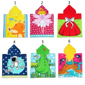 

Children Hooded Cloak Beach Towel Microfiber Boy Girls Kids Swimming Bath Towel