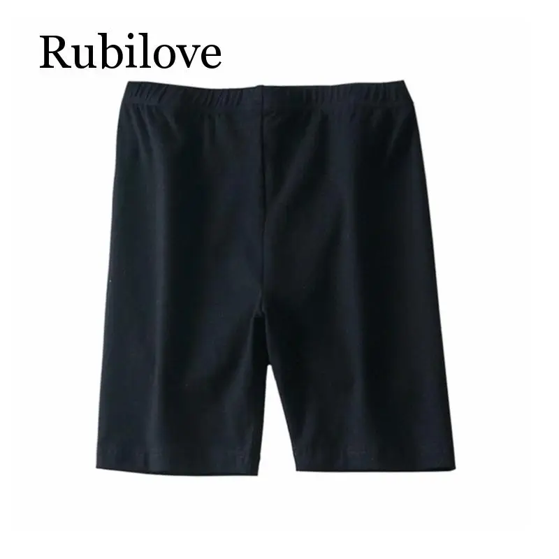 Rubilove, летние байкерские шорты 2019, шорты с высокой талией, женские, эластичные, обтягивающие, для фитнеса, корейские, повседневные