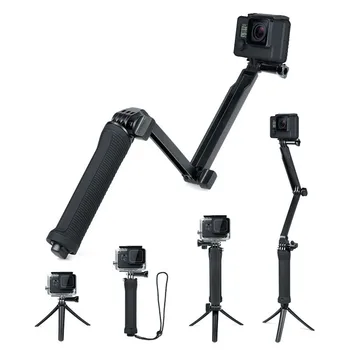 

Adjustable Waterproof 3 Way Grip Tripod Hidden For DJI Osmo Action Non-slip Three-fold Selfie Stick Action Camera Accessories