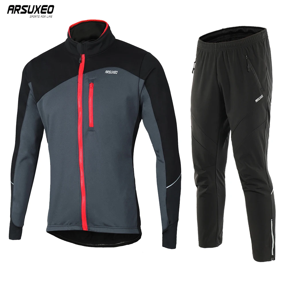 ^Cheap ARSUXEO Men's Winter Cycling Jacket Set Windproof Waterproof Thermal Sportswear Bicycle Pants Trousers Bike Clothing Suits 17DD ^Cheap ARSUXEO Men's Winter Cycling Jacket Set Windproof Waterproof Thermal Sportswear Bicycle Pants Trousers Bike Clothing Suits 17DD