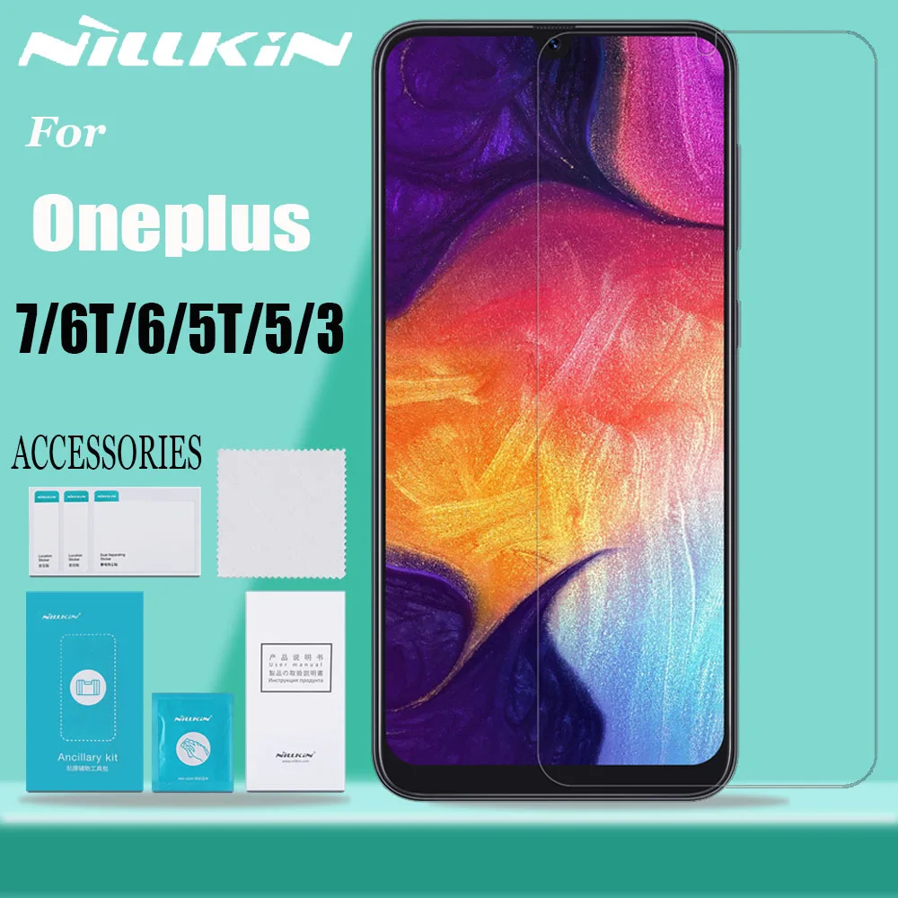 Oneplus 7T 7 6T 6 5T 5 3 Tempered Glass Screen Protector Nillkin 9H Clear Safety