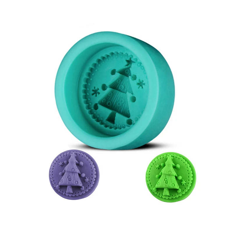 

Green Christmas Trees Silicone Molds Fondant Mold Sugar Craft Candy Tools And Gum Paste Mold Round Cake Decoration Tool