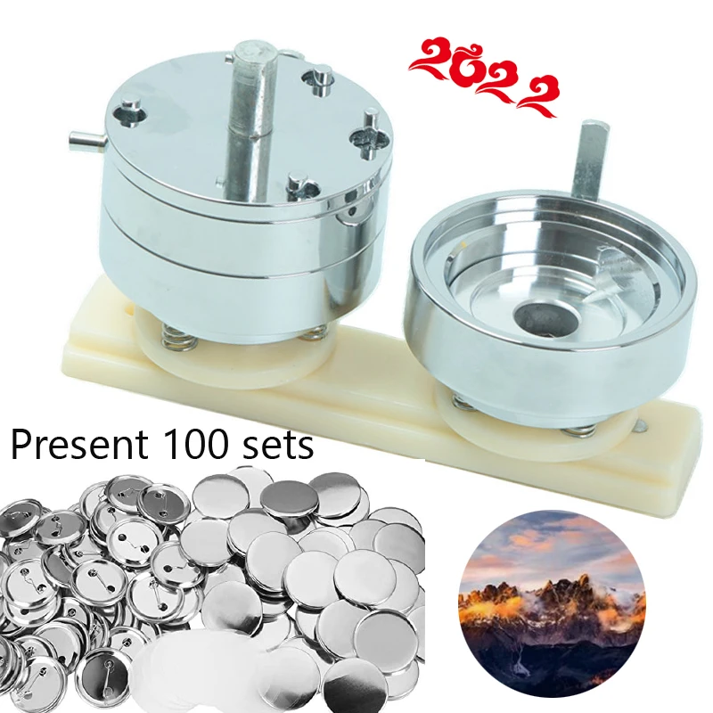 NEW 25-75mm Badge Button Moulds Free 100 Sets Of Badge Parts DIY Key Chain Maker Mold Making Die For Mould