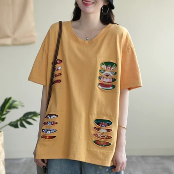 

Womens Tees Tops T Shirt O Neck Cotton Big Loose Oversized Ripped Distressed Fashion Casual for Spring Summer AZ24321515