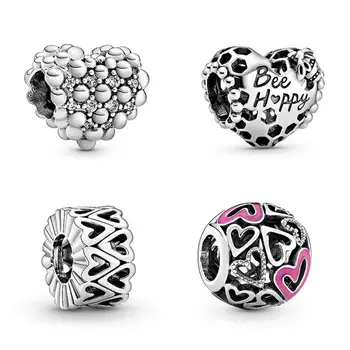 

YDX 925 Sterling Silver Beads Love Heart Fall In Love Bead Fit Charm Bracelets & Bangles Jewelry