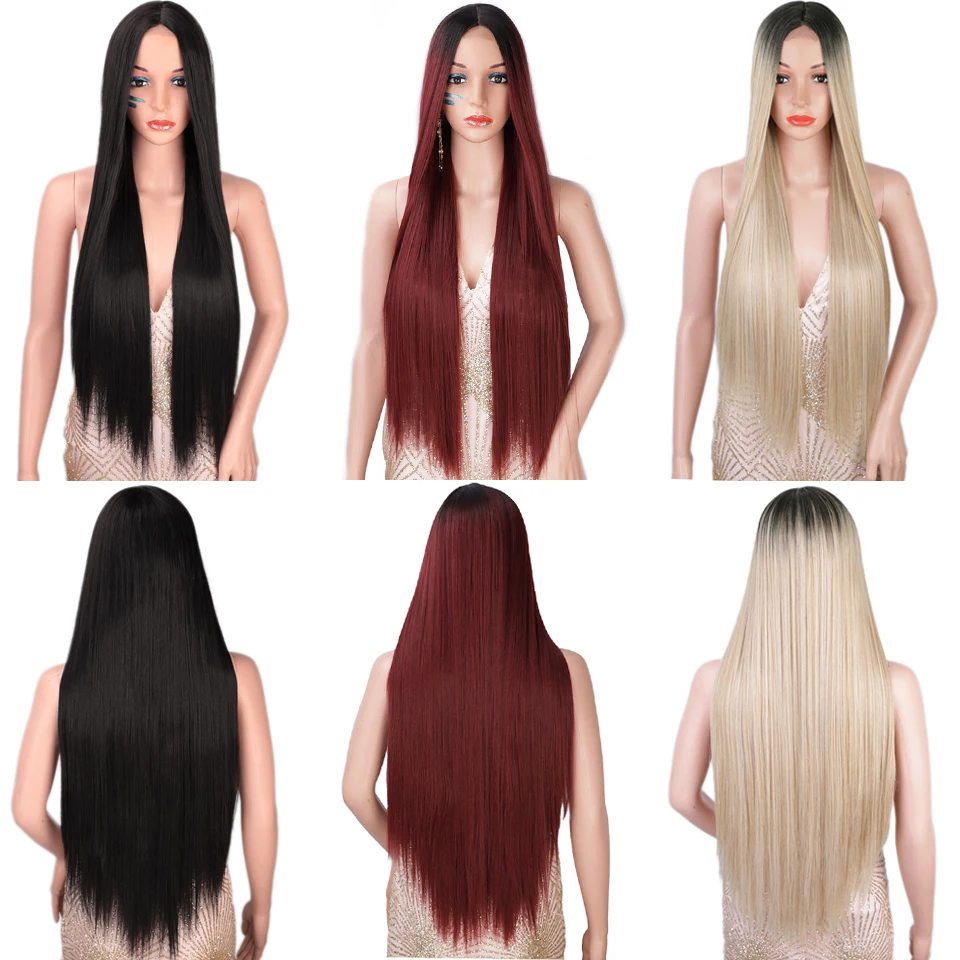 Длинные прямые парики AISI HAIR коричневые синтетические для женщин Натуральные