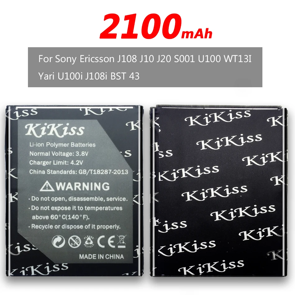 2100 мАч телефон Батарея BST-43 для Sony Ericsson J108 J10 J20 S001 U100 WT13I Yari U100i J108i BST 43 + номер