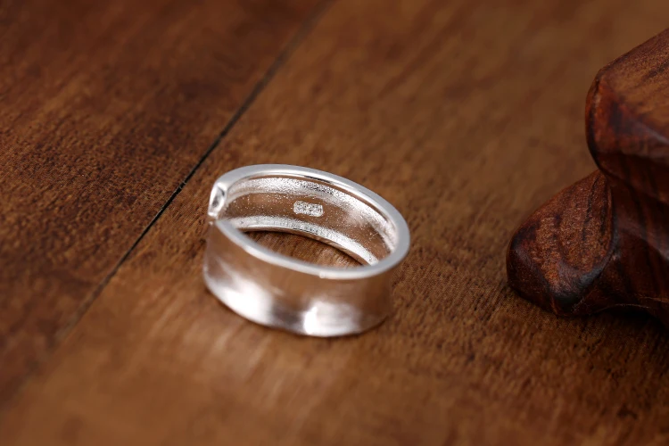 925 Sterling Silver Rings For Women geometry width Open Ring Hypoallergenic Sterling Silver Jewelry Gifts For Girls Silver Rings Silver Ring