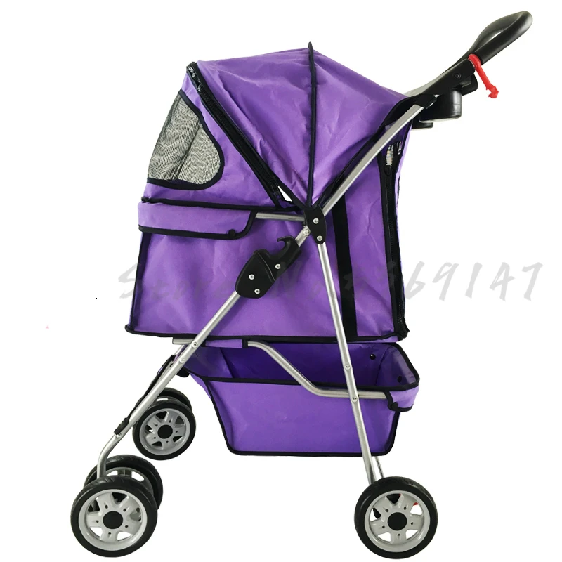 Коляска для домашних животных, тележка для собак, кошка, светильник для коляски, складная коляска, маленькая плюшевая собака, амортизатор, для путешествий на открытом воздухе