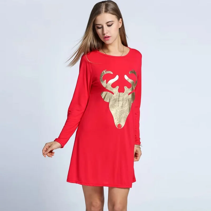 

long sleeve cotton plus size animal print women casual mini short autumn Christmas dress elegant clothes 2019 ladies dresses