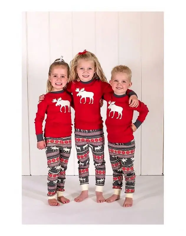 Семейный Рождественский пижамный комплект; одежда для сна для папы, мамы, дочки и сына; одинаковые рождественские пижамы для всей семьи