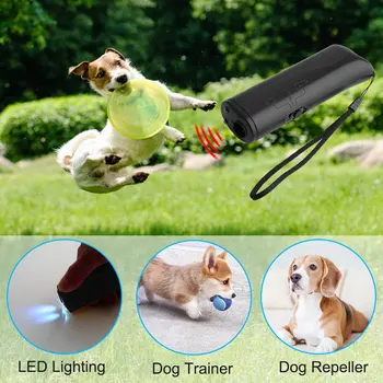 

Pet Dog Repeller Anti Barking Stop Bark Training Device Trainer LED Ultrasonic 3 in 1 Anti Barking Ultrasonic Without Battery