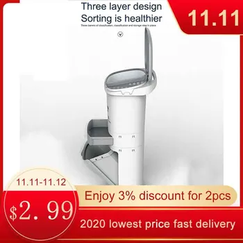 

2/3 Layer Classification Trash Can Kitchen Plastic Dustbin Wet and Dry Push Button Recycle Stacked Sorting Rubbish BinWith Wheel