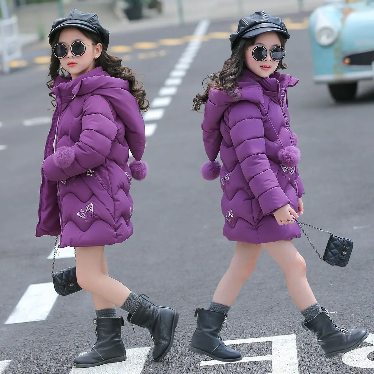 

children winter jackets for girls fashion children clothing Kids Hooded Coat Thicken parkas down cotton-padded outerwear jacket