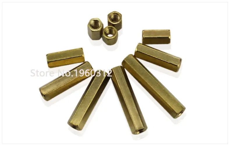 50 шт./партия M2/M2.5/M3* L женские шестигранные головки латунные винты с резьбовым столбом PCB компьютер PC материнская плата стойка
