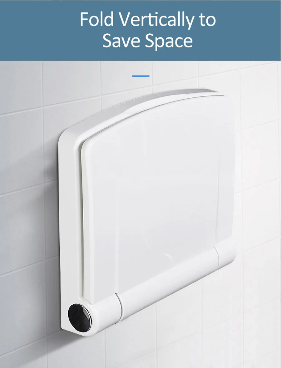 Ecofresh 200kg Bearing Folding Bathroom Stool Wall Mounted Toilet Seat Household Shower Room Bath Bench Shoes Footstool