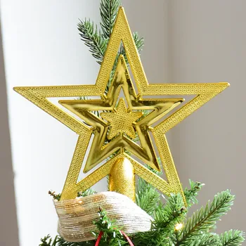 

Christmas Tree Top Sparkles Stars Hang Xmas Decoration Ornament Treetop Christmas Decorations For Home Новогодние Украшения