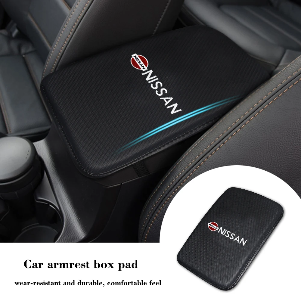

Car Armrest Box Cushion Centre Armrest Mat Interior Protector Pad with Car Logo For Nissan Qashqai Altima X-trail Juke 350Z 370Z