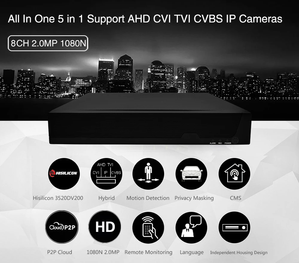 Keeper 8CH 1080P 5 in 1 DVR видеомагнитофон для AHD камера IP P2P CCTV система H.264 VGA HDMI
