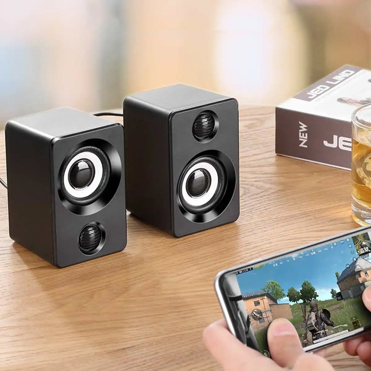 Portable Mini USB 2.1 Bass Speakers Music Stereo for Computer Desktop PC Laptop Notebook Phone Home Theater Party Loudspeaker