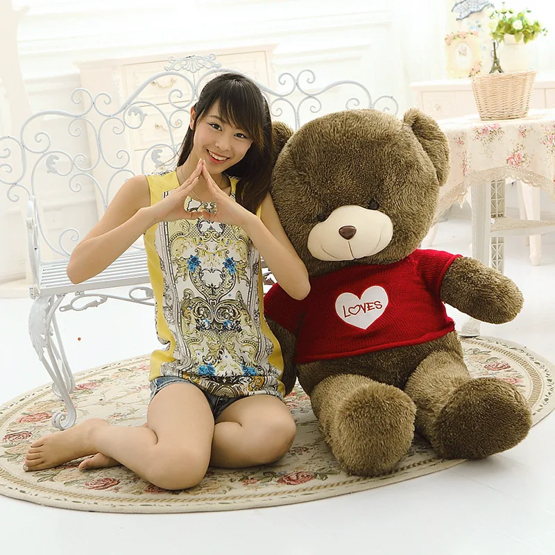 

Cute Hedgehog Bear Doll Large Size Wear Clothes Teddy Bear Plush Toys Lovers' Day Valentine's Day Gift