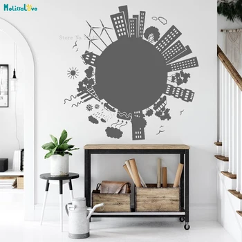 

Scenery In Every Corner Of The City Wall Vinyl Decals Architecture Home Décor Living Room Self-adhesive Murals YT4453