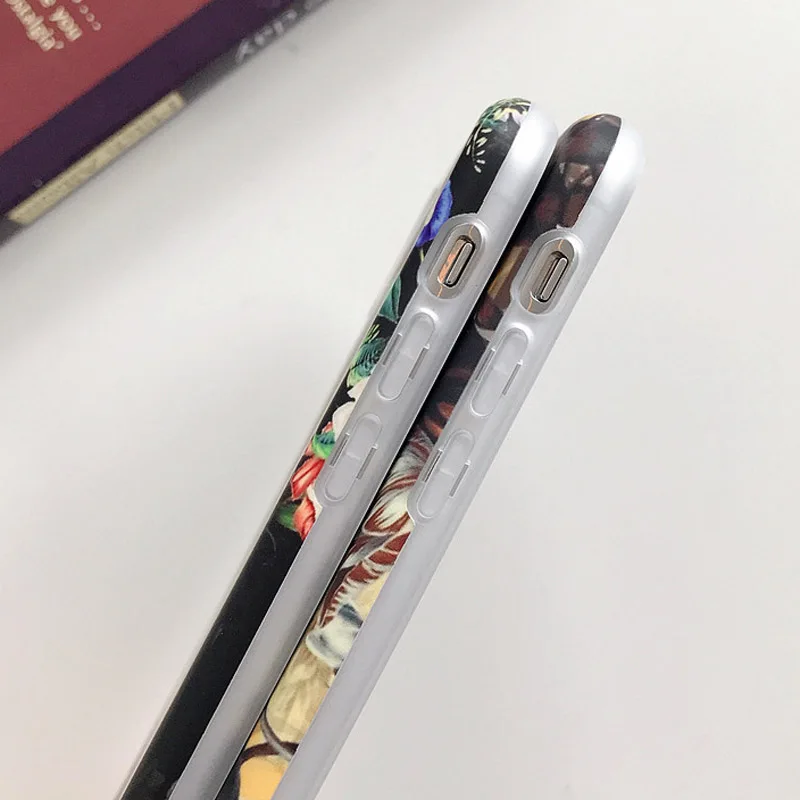 USLION Чехлы в стиле ретро с цветами и листьями для iPhone 11 Pro Max X XS XR Xs Max Чехлы для iPhone 6 6s 7 8 Plus мягкая IMD задняя крышка