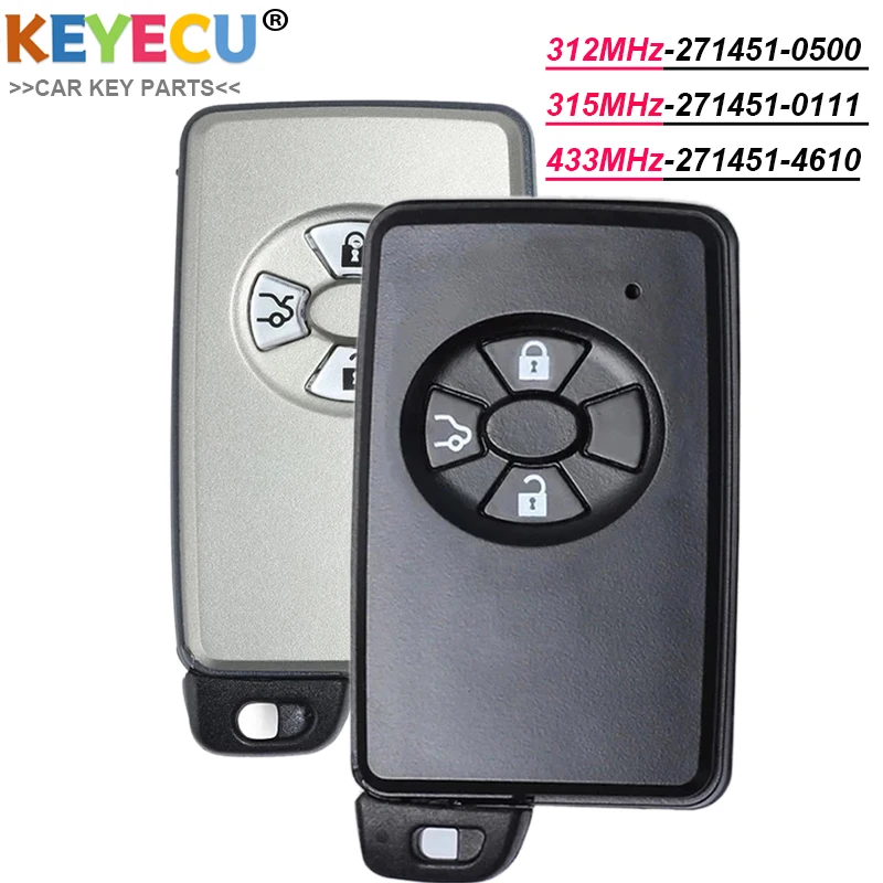 KEYECU умный дистанционный ключ с 3 кнопками для Toyota Corolla Mark Premio RAV4 Auris Board ID: 271451-0500
