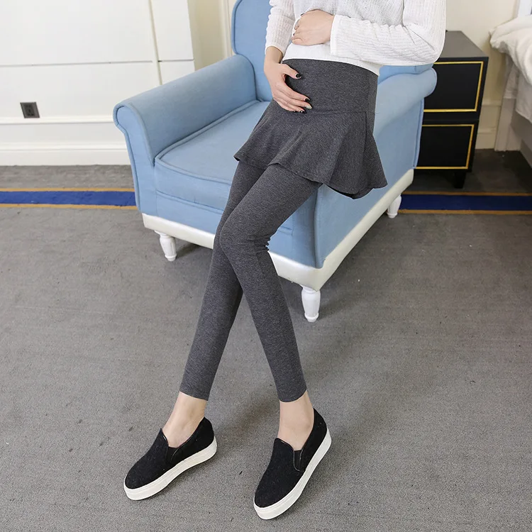 

Pregnant Women Abdominal Support Leggings Spring And Autumn New Style Pregnant Women Mock Two-Piece Dress Pants Pregnant Women P