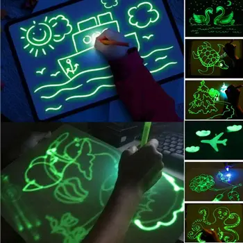 

Draw With Light Fun Developing Toy Drawing Board Magic Draw Educational Gift SSR