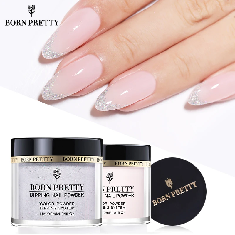 BORN PRETTY 30ml Dipping Nail Powder French Nude Pink Nail Glitter Powder Natural Dry Long Lasting 