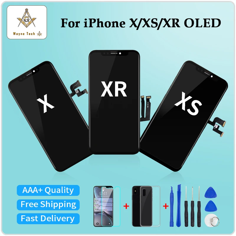 Совершенно новый превосходное качество AAA экран без битых пикселей для iPhone X XR XS